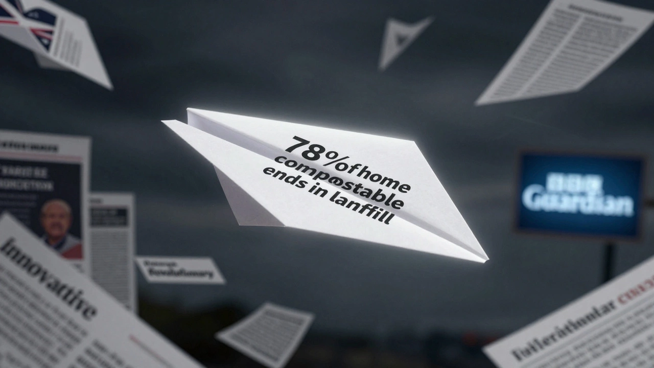 A clean press release flying through cluttered marketing spam toward major UK news logos.