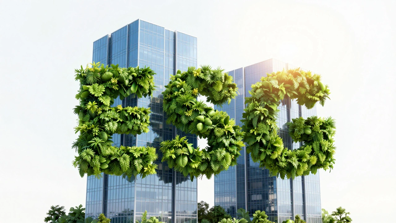 Abstract concept of business sustainability and environmental harmony.