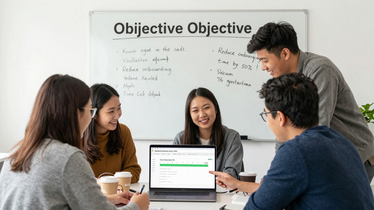 Small team updating progress on a Google Sheet, celebrating movement toward an onboarding improvement target.