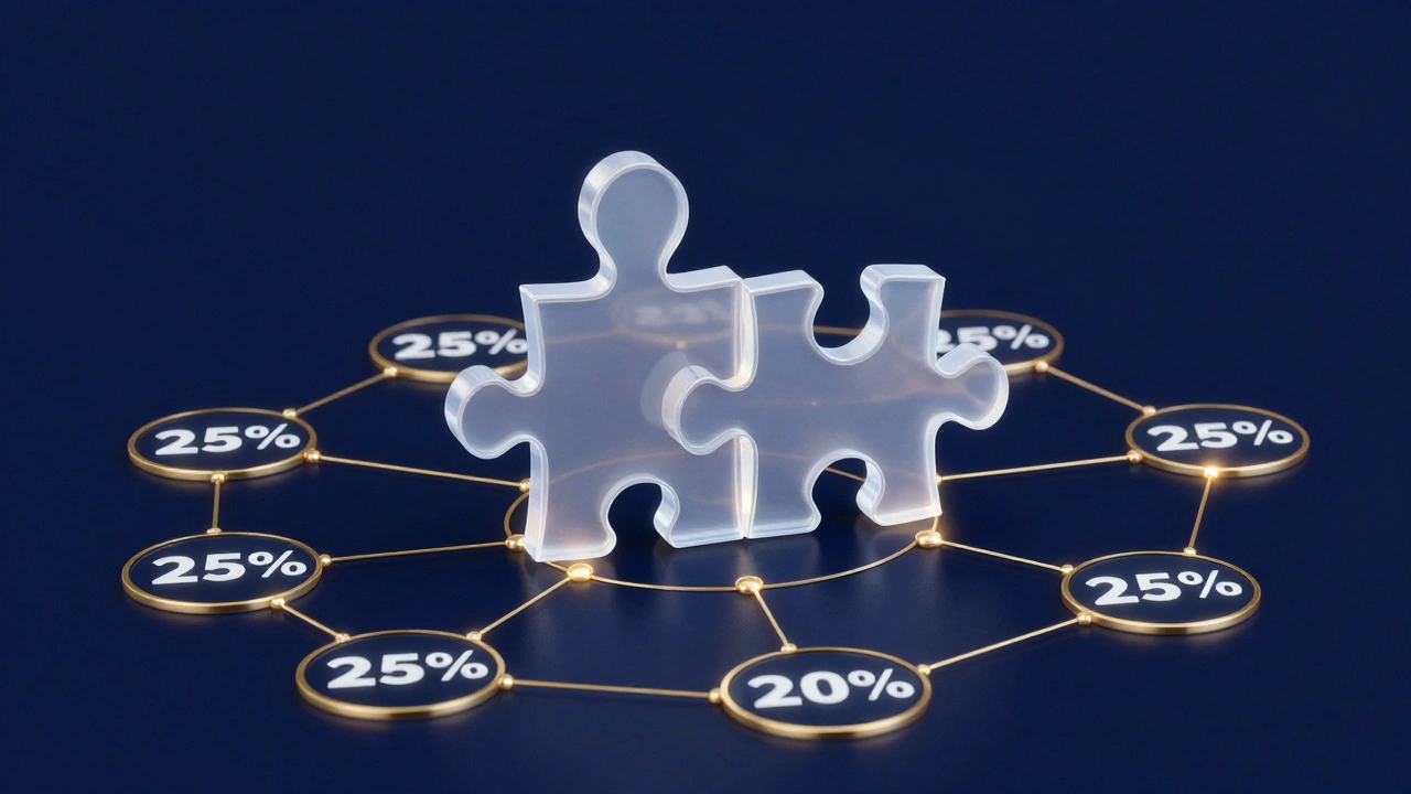 Conceptual illustration of a person fitting into a corporate power structure chart