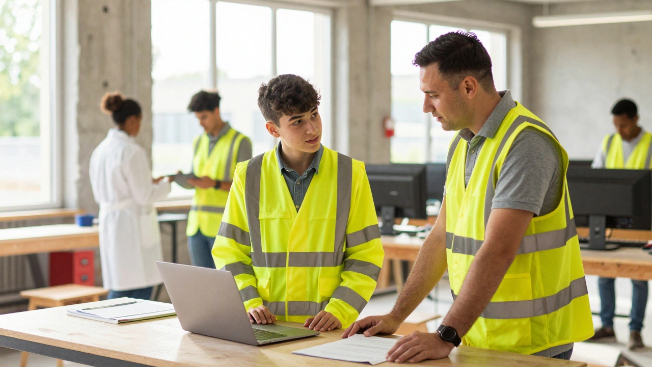 Apprentice learning practical skills from a mentor in a workshop setting