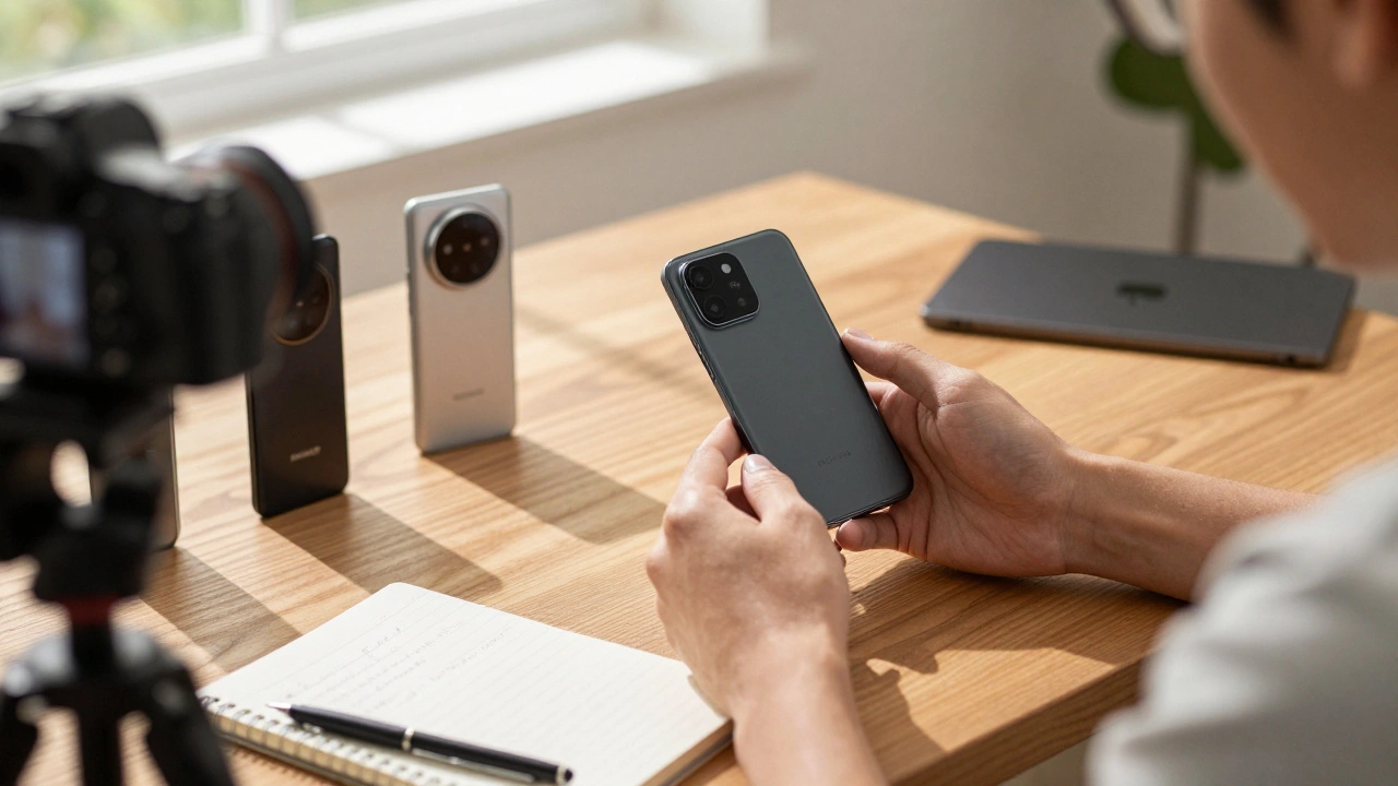 Creator authentically reviewing a product for an article