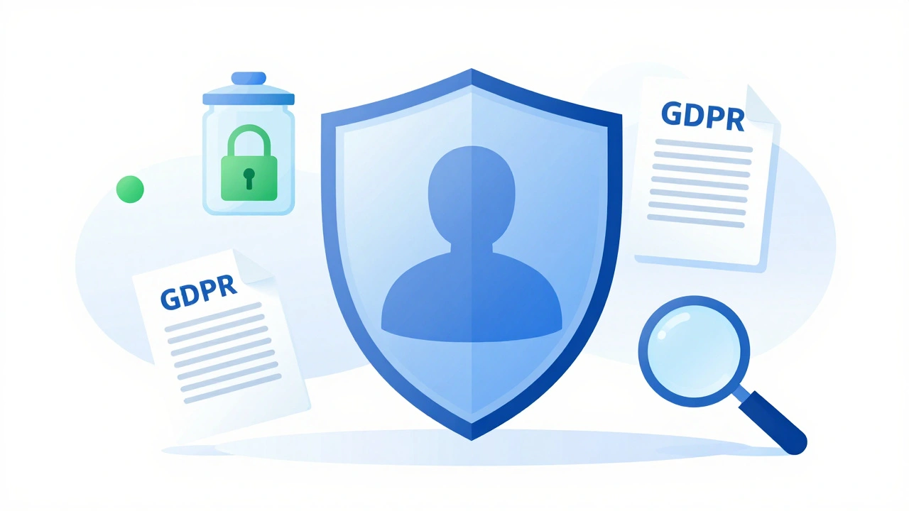 Shield protecting user data symbolizing GDPR compliance