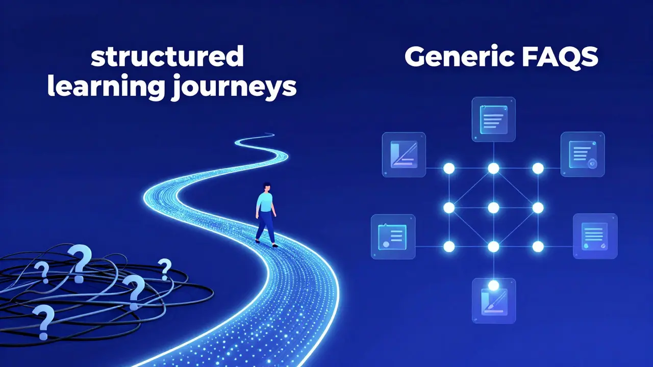 Abstract illustration of a glowing path representing a structured learning journey