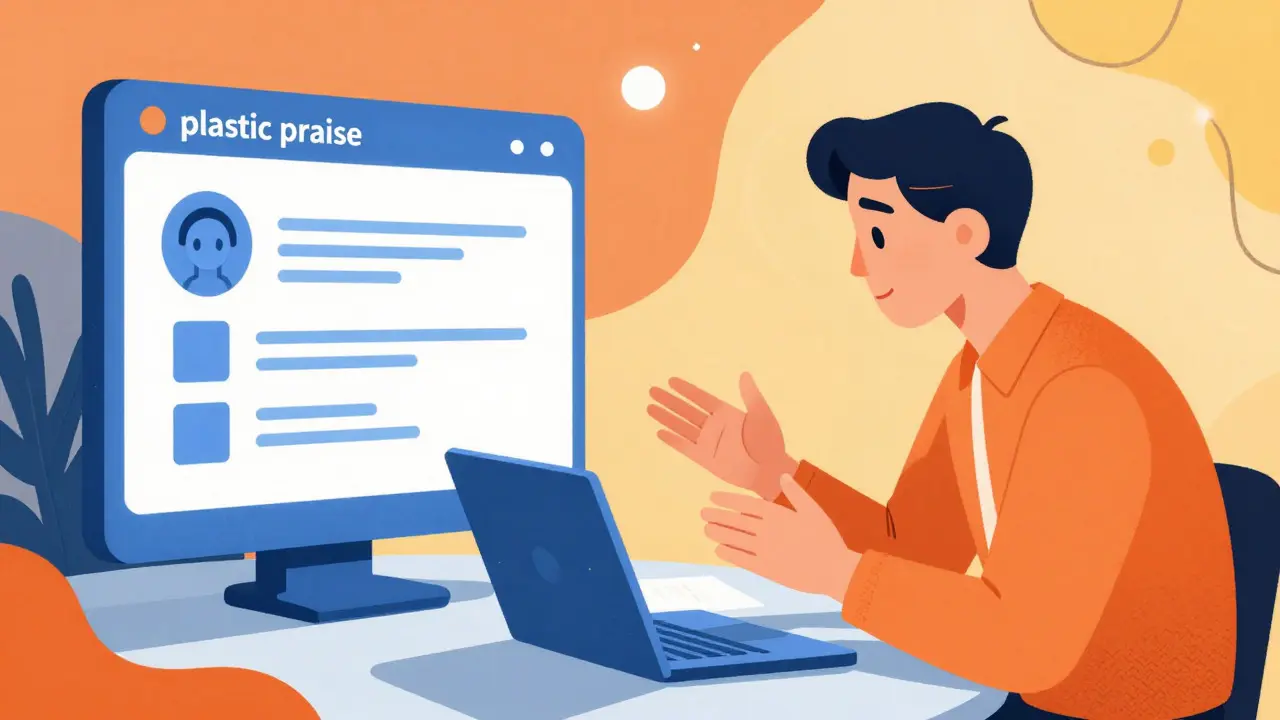 Artistic comparison showing the difference between impersonal digital praise and authentic human feedback