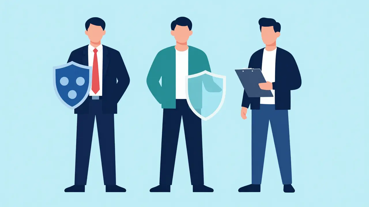 Illustration of three figures representing different UK worker categories and their protections