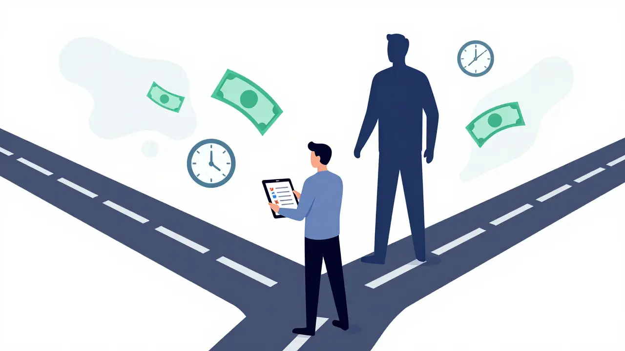 Illustration showing separate paths for sole traders and limited companies