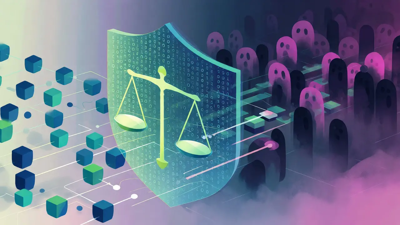 Abstract digital shield protecting clean data nodes from fading zombie deals