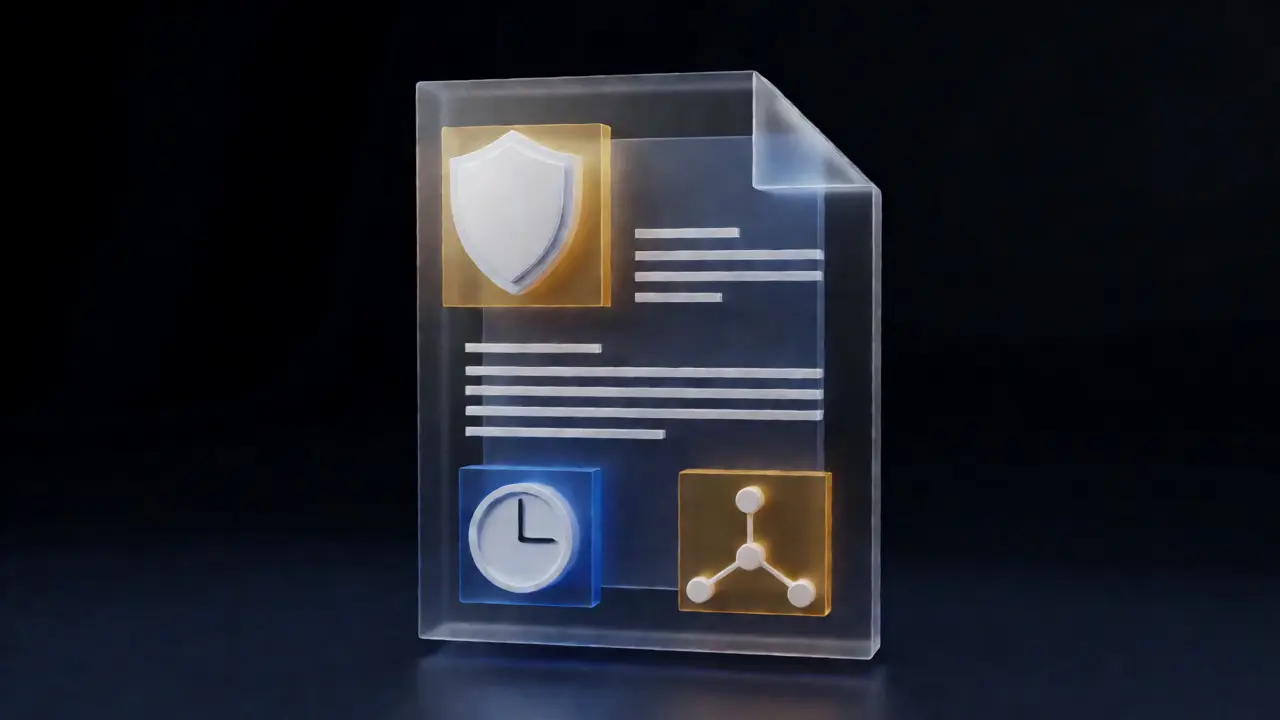 Abstract visualization of a digital confidentiality agreement with protective elements