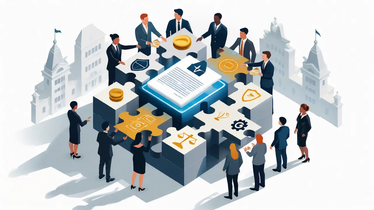 Illustration of a buying committee aligning on a deal