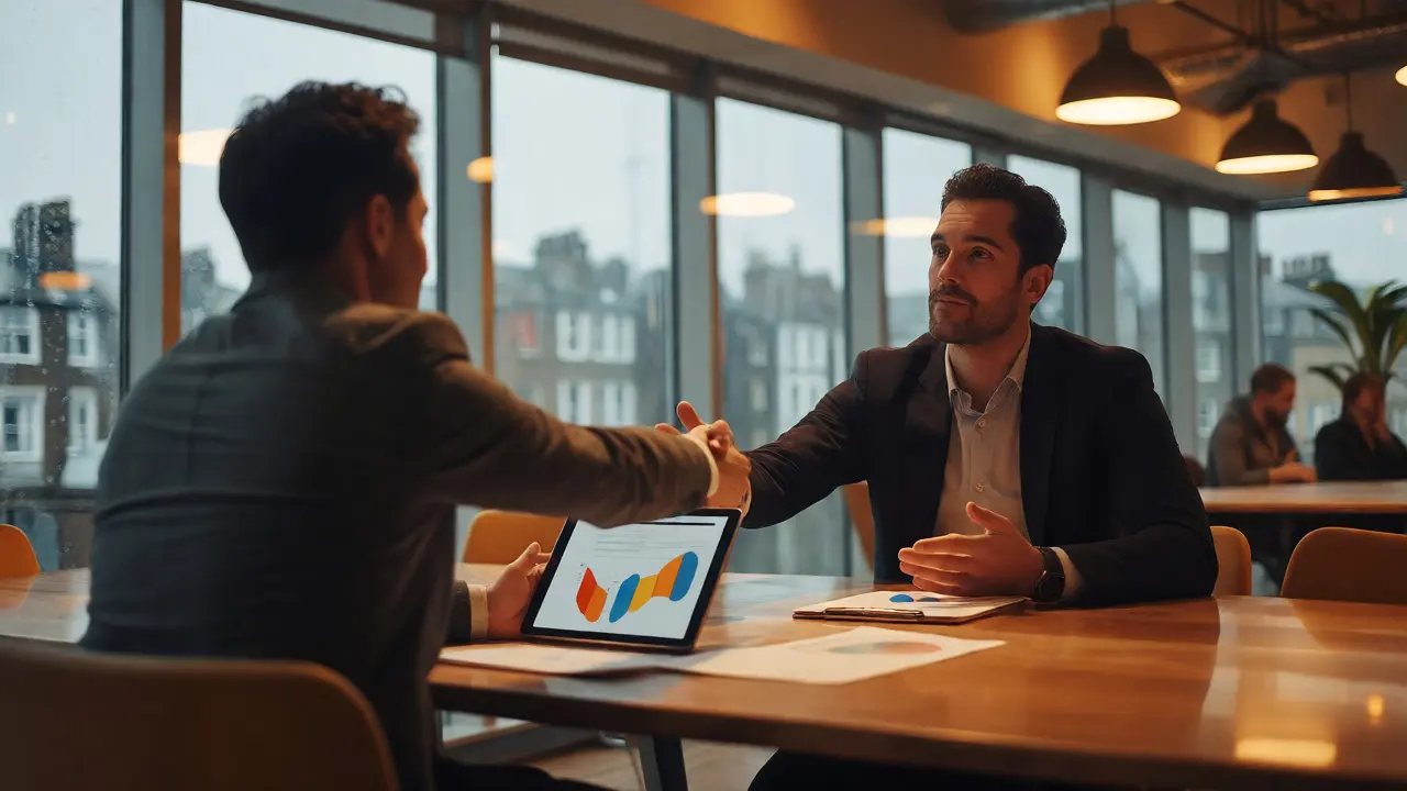 IT provider and business owner reviewing performance metrics