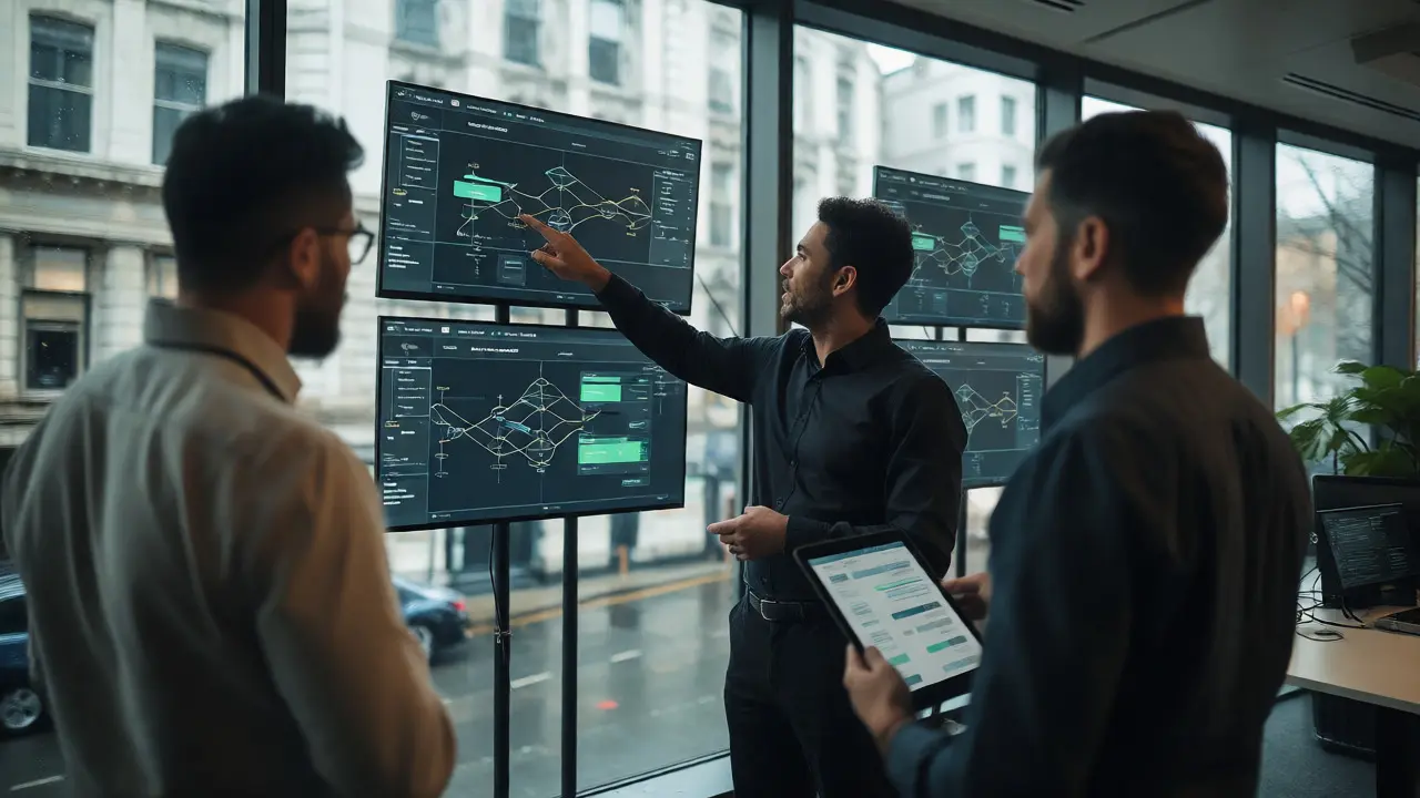 IT team reviewing successful automated backup restore status