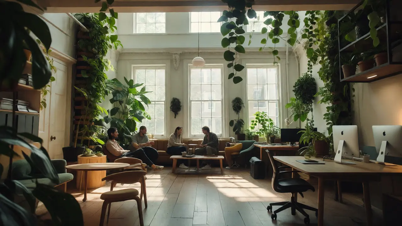 Green-focused UK consultancy office promoting staff well-being