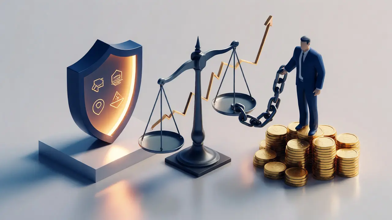 Visual metaphor comparing insurance and asset security for loan guarantees